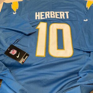 NEW Justin Herbert #10 LA Chargers Powder Blue Jersey Nike NWT XXXL